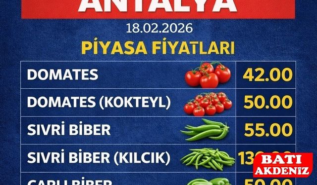 Antalya Hal Fiyatları Bugün
