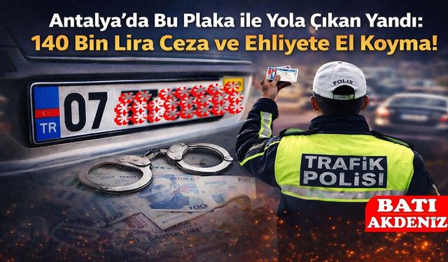Antalya’da Bu Plaka ile Yola Çıkan Yandı: 140 Bin Lira Ceza ve Ehliyete El Koyma!