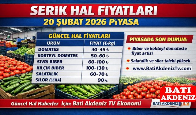 Serik Hal Fiyatları 20 Şubat 2026 Piyasa