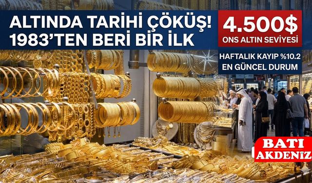 Altın Fiyatlarında 1983 Sonrası En Büyük Şok: 4.500 Dolara Sert Düşüş!