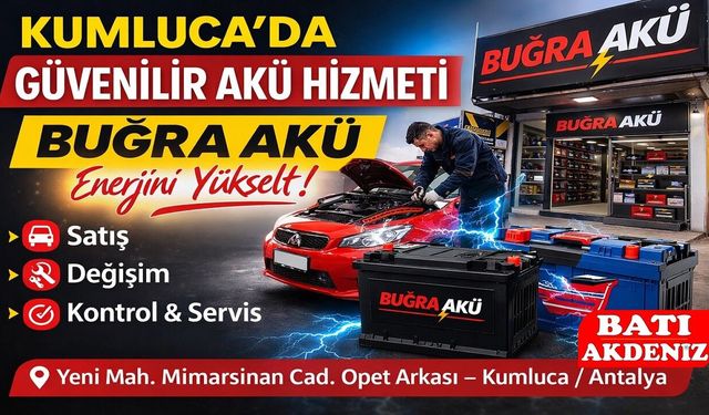 Kumluca’da Akü Hizmetinde Güvenilir Adres: Buğra Akü Yerinde Değişim Hizmeti Sunuyor