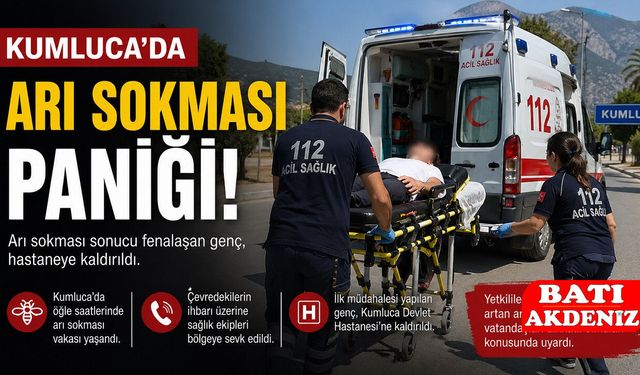 Kumluca’da Arı Sokması Paniği: Genç Hastaneye Kaldırıldı