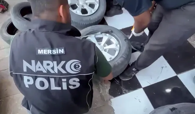 Mersin'de lastiklere gizlenmiş kilolarca eroin ele geçirildi