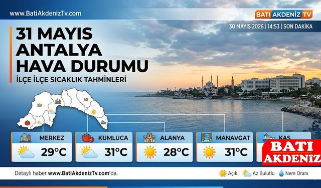 Antalya ve ilçelerinde Yarın Hava Nasıl Olacak? 31 Mayıs İlçe İlçe Hava Durumu