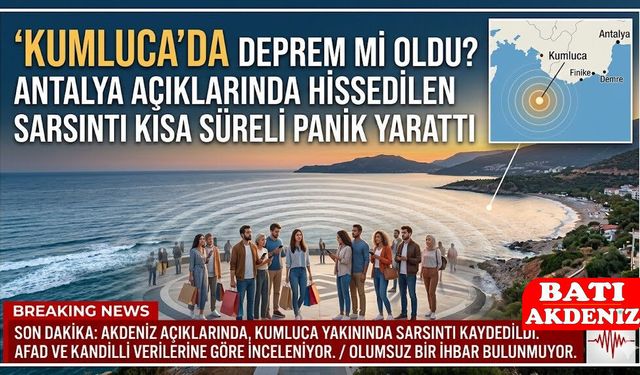 Kumluca’da Deprem mi Oldu? Antalya Açıklarında Hissedilen Sarsıntı Kısa Süreli Panik Yarattı