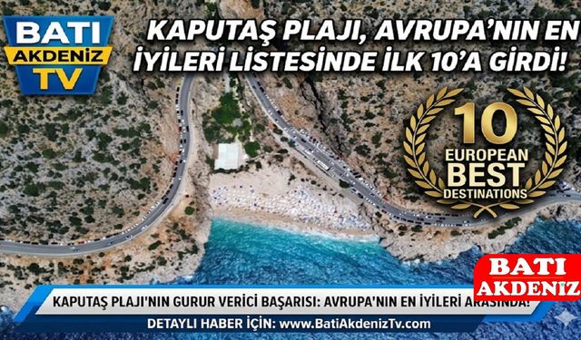 Kaputaş Plajı Avrupa Listelerinde İlk 10’a Girdi