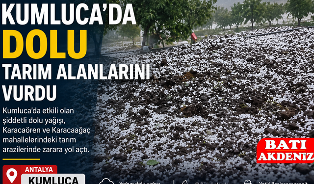 Kumluca'da Dolu Yağışı Tarım Alanlarını Vurdu