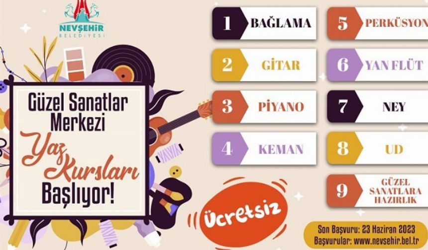 Nevşehir Güzel Sanatlar Merkezi kayıtları başladı