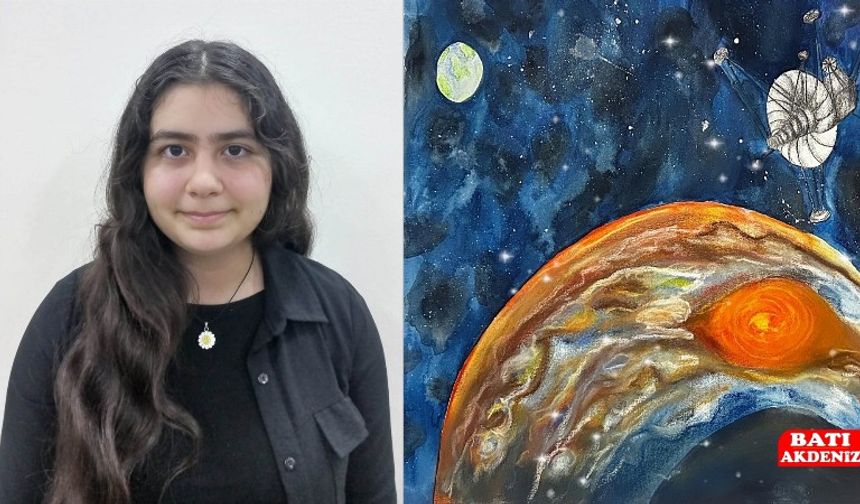 Finikeli öğrenci "Uzay Sanatı Resim Yarışması"nda dünya 1.'si oldu