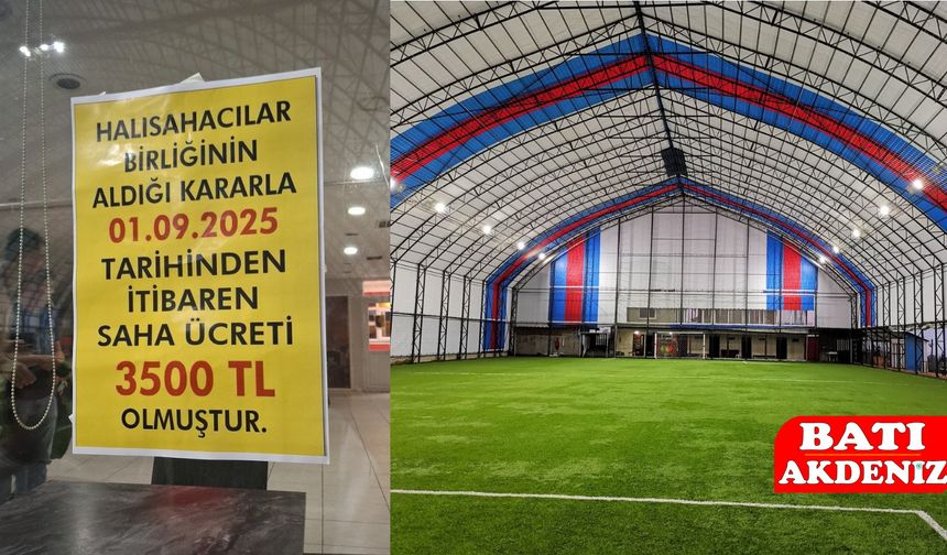 Halı saha maçları 3.500 TL oldu