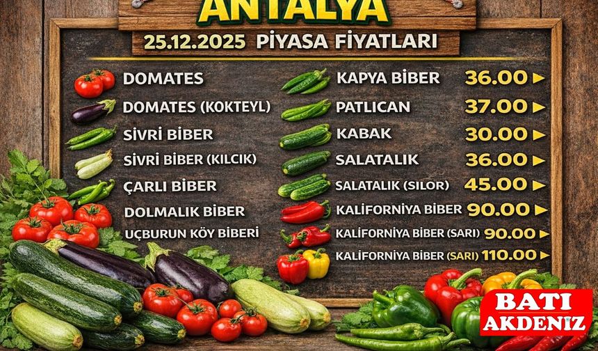 Antalya Hal Fiyatları: Sebze Fiyatlarında Son Durum