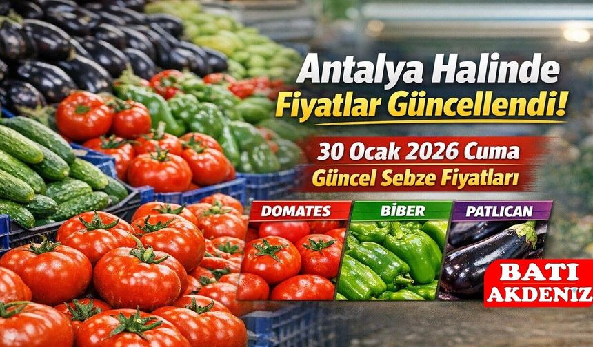Antalya Halinde Fiyatlar Güncellendi: 30 Ocak 2026 Cuma Güncel Sebze Fiyatları