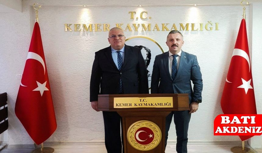 Kumluca Kaymakamı Bahadır Güneş’ten Kemer Kaymakamı Ahmet Solmaz’a Ziyaret