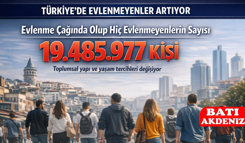 Türkiye’de Evlenmeyenlerin Sayısı 20 Milyona yaklaştı