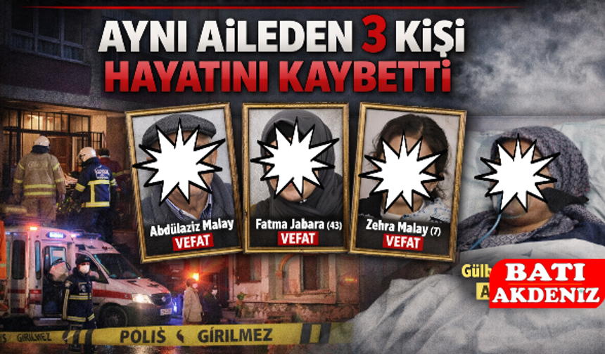 Karbonmonoksit Zehirlenmesi: Aynı Aileden 3 Kişi Hayatını Kaybetti