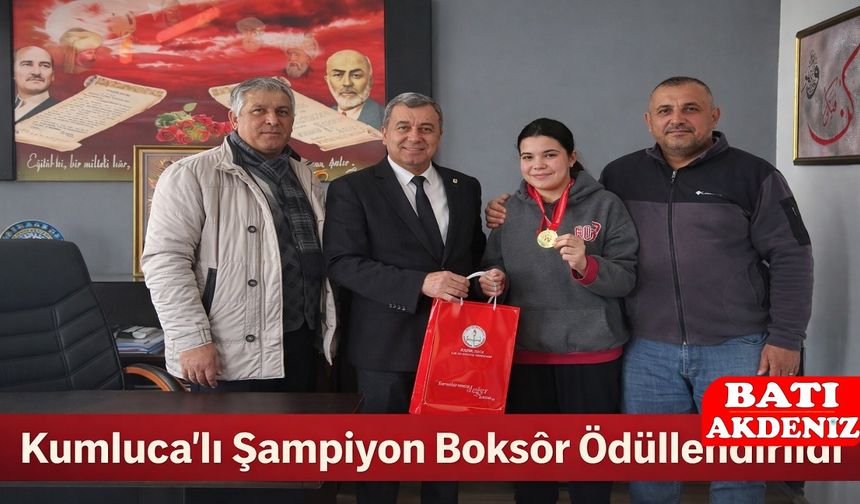 Kumluca'lı Şampiyon Boksör Ödüllendirildi