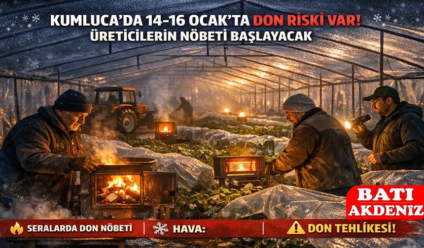 Kumluca'da 14–16 Ocak’ta Zirai Don Riski Var!