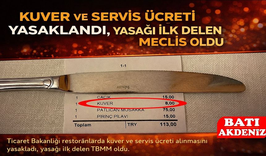 Kuver ve Servis Ücreti Yasaklandı, Yasağı İlk Delen Meclis Lokantası Oldu