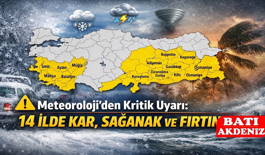 Meteoroloji’den Kritik Uyarı: Antalya Dahil 14 İlde Kar, Sağanak ve Fırtına