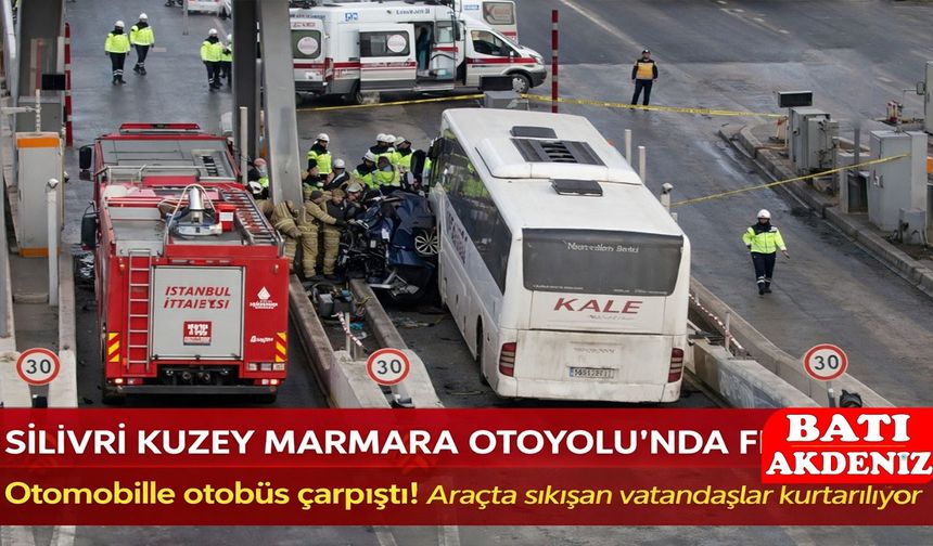 Silivri Kuzey Marmara Otoyolu’nda Trafik Kazası: Otomobil ile Otobüs Çarpıştı