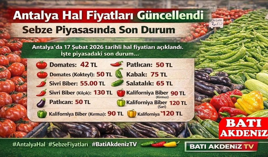 Antalya Hal Fiyatları Güncellendi: Sebze Piyasası bugün