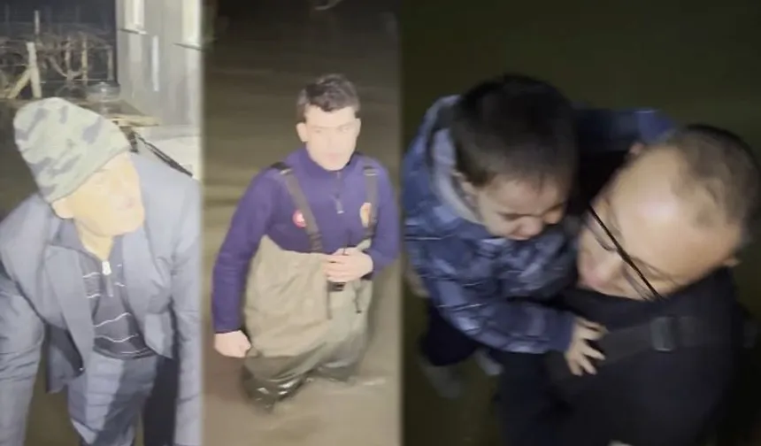 Selde mahsur kalan 11 kişilik aile kurtarıldı