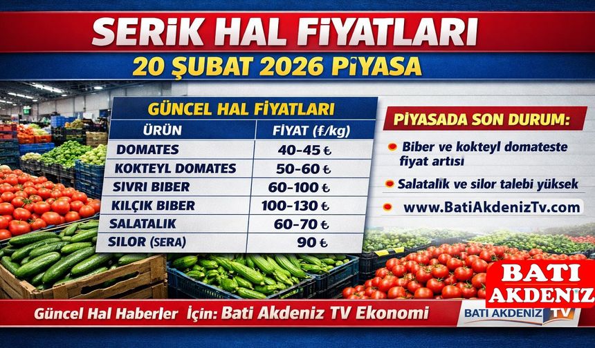 Serik Hal Fiyatları 20 Şubat 2026 Piyasa
