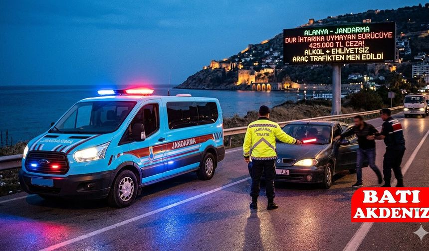 Alanya’da Jandarmadan Kaçan Sürücüye Rekor Ceza: 425 Bin TL!