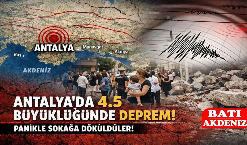 Antalya’da Akdeniz açıklarında 4.5 Büyüklüğünde Deprem meydana geldi.