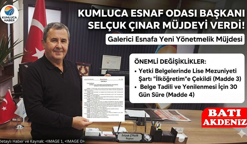 Galerici Esnafına Yetki Belgesinde Lise Mezuniyeti Şartı Kaldırıldı!