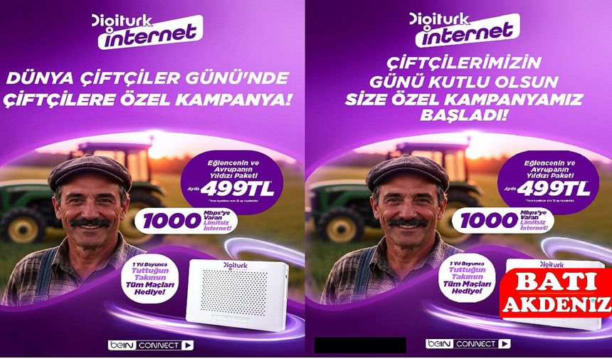 Digiturk’ten Çiftçilere Dev Destek: İnternet ve Maç Paketi Bir Arada!