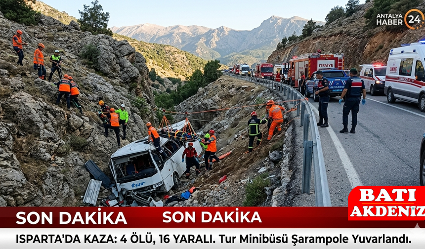 Isparta'da Kaza: Tur Minibüsü Şarampole Yuvarlandı!