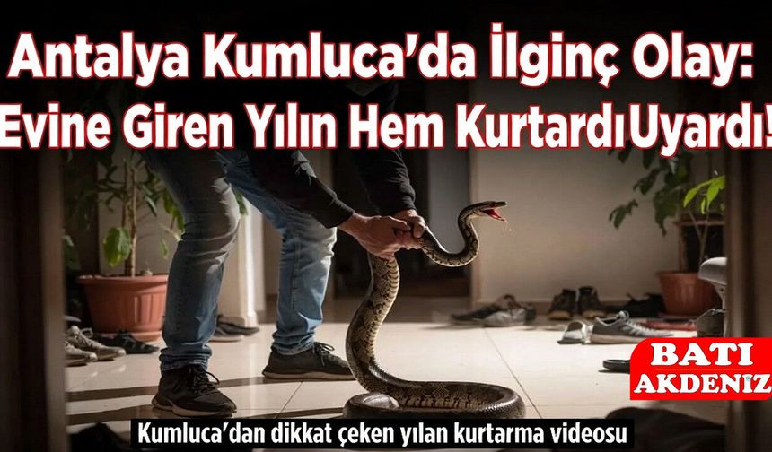 Antalya Kumluca'da İlginç Olay: Evine Giren Yılanı Hem Kurtardı Hem Uyardı!